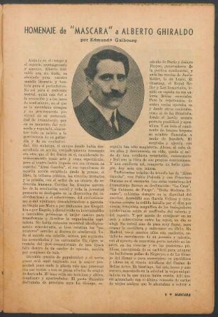 Homenaje de "Máscara" a Alberto Ghiraldo