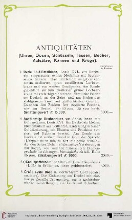 Antiquitäten (Nr. 1-54)