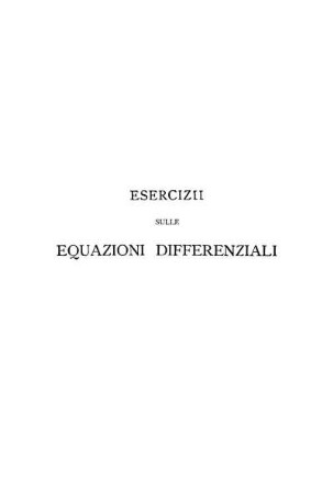 Esercizii sulle equazioni differenziali : Esposti