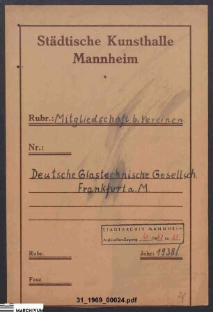 Deutsche Glastechnische Gesellschaft, Frankfurt