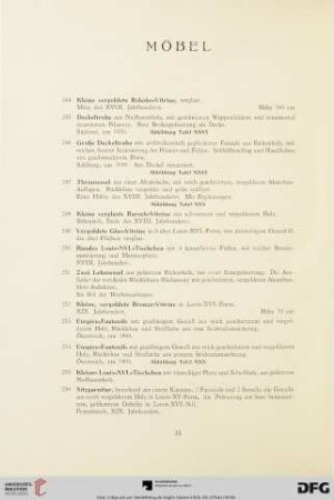 Möbel (Nr. 244-288)