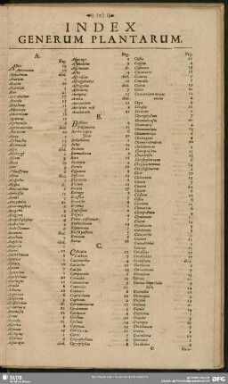 Index Generum Plantarum