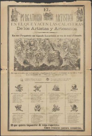 El purgatorio artistico, en el que yacen las calaveras de los artistas y de los Artesanos