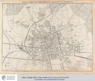Plan der Haupt- und Residenzstadt Darmstadt mit Bessungen / nach amtlichen Quellen bearb. von F. Heberer
