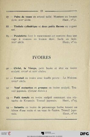 Ivoires (Nr. 90-111)