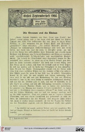 Die Grossen und die Kleinen
