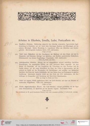 Arbeiten in Elfenbein, Emaille, Leder, Pasticcellerie etc. (Nr. 902 - 933)