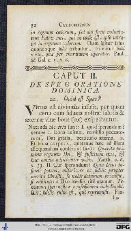 Caput II. De Spe Et Oratione Dominica.