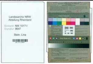 Entnazifizierung Lina Stein , geb. 17.03.1895 ()