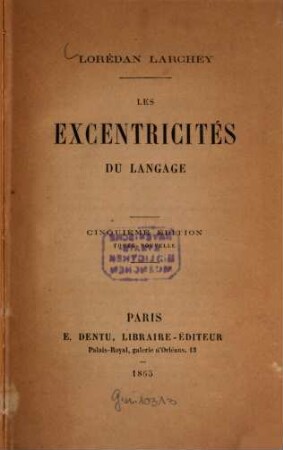 Les Excentricités du Langage