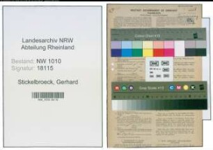 Entnazifizierung Gerhard Stickelbroeck , geb. 15.12.1900 (Bahnaufseher)