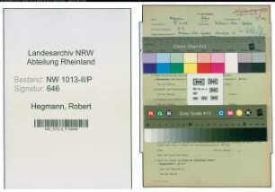 Entnazifizierung Robert Hegmann , geb. 08.03.1909 (Schreiner)