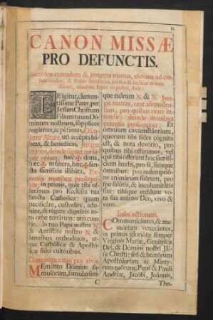 Canon Missae Pro Defunctis