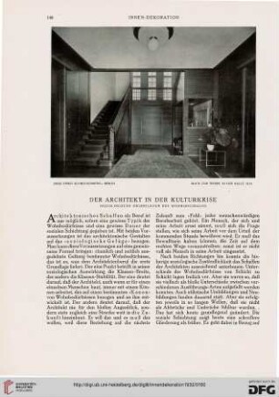 Der Architekt in der Kulturkrise: soziologische Grundlagen des Wohnungsbaues