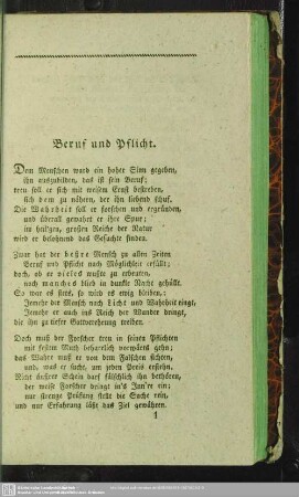 Beruf und Pflicht