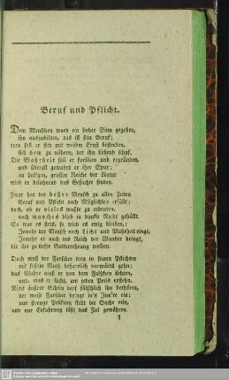 Beruf und Pflicht