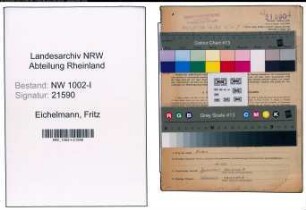 Entnazifizierung Fritz Eichelmann, geb. 09.08.1906 (Monteur)