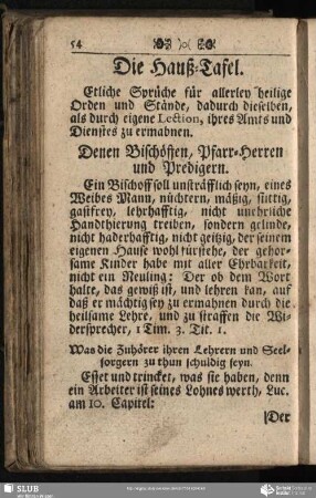 Die Hauß-Tafel