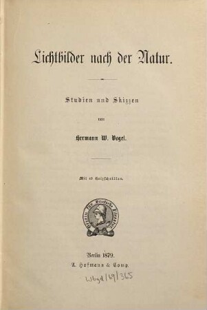 Lichtbilder nach der Natur : Studien und Skizzen