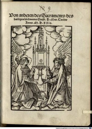 Von anbeten des Sacraments, des hailigen leichnams Christi