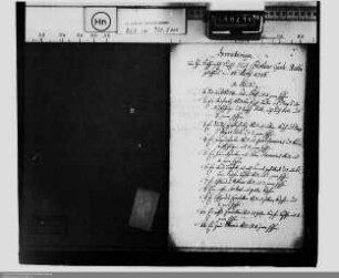 Inventar der Garderobe des Fürsten Christian von Nassau-Dillenburg