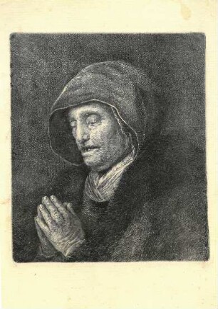 Grafik "Betende alte Frau"
