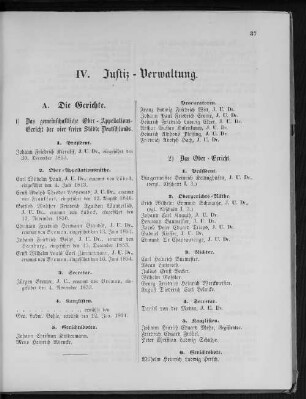 IV. Justiz-Verwaltung.
