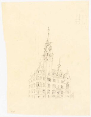 Rathaus, Essen-Rüttenscheid: Perspektivische Ansicht
