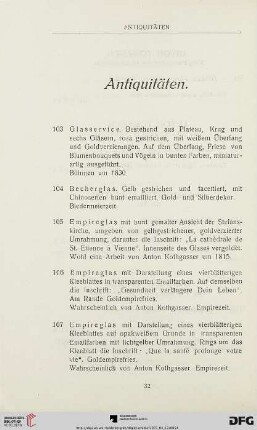 Antiquitäten (Nr. 103-121)