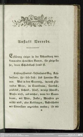 Anstatt Vorrede