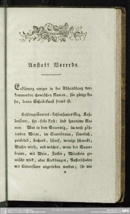 Anstatt Vorrede