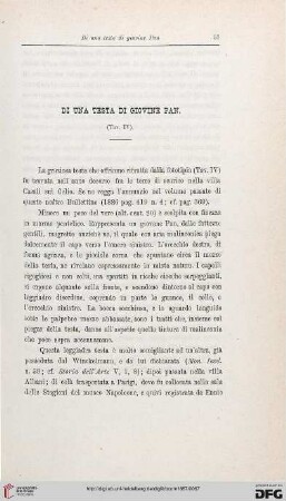 15: Di una testa di giovine Pan