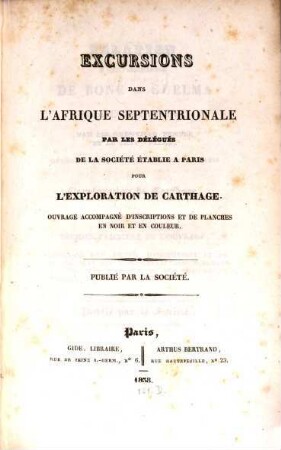 Excursions dans l'Afrique Septentrionale