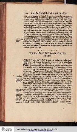 Caput VIII. Wie man die Stücke von hinden eynladen soll