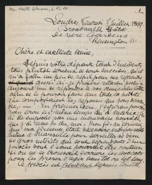 Brief an Lilli Lehmann : 07.07.1899