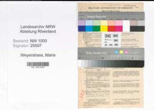 Entnazifizierung Maria Weyerstrass, geb. 11.08.1902 (Stenotypistin)