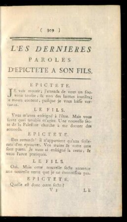 Les Dernieres Paroles D'Epictete A Son Fils