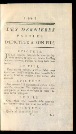 Les Dernieres Paroles D'Epictete A Son Fils