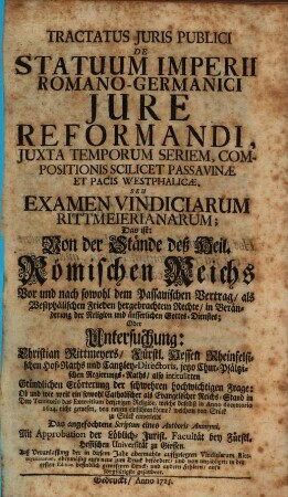 Tractatus iuris publici de statuum imperii Romano-Germanici iure reformandi