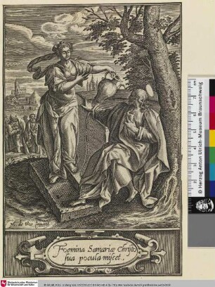 Foemina Samariae Christo sua pocula miscet; [Jesus und die Samariterin]
