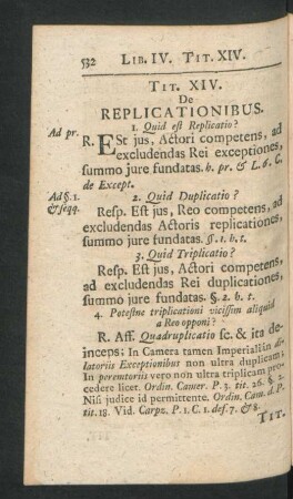 Tit. XIV. De Replicationibus