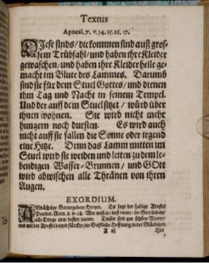 Textus Apocal. 7. v. 14-17 / Exordium