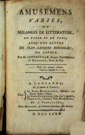 Amusemens variés