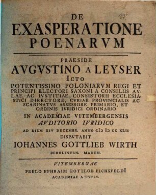 De exasperatione poenarum