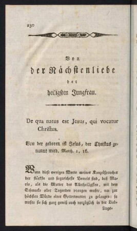 230-250, Von der Nächstenliebe der heiligsten Jungfrau.