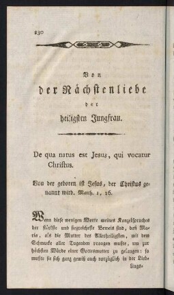 230-250, Von der Nächstenliebe der heiligsten Jungfrau.