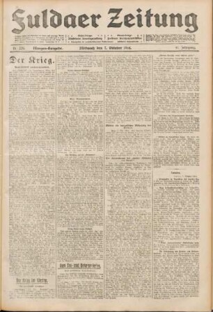 Ausgabe vom Mittwoch, den 07. Oktober 1914.