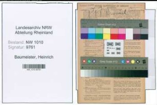 Entnazifizierung Heinrich Baumeister , geb. 01.03.1914 (Postarbeiter)
