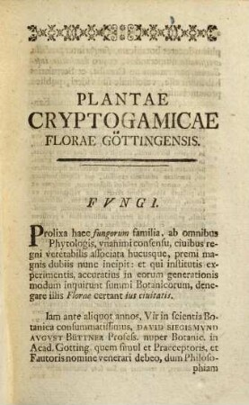 Plantae Cryptogamicae Florae Gottingensis