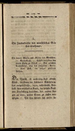 X. Die Zauberkräfte des menschlichen Geistes überhaupt.